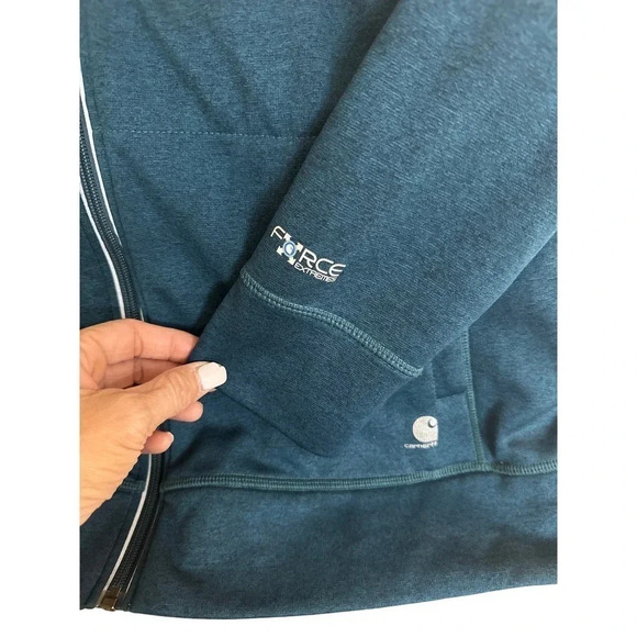 Carhartt Men's Blue Long Sleeve Fleece Lined Full Zip Track Jacket Size XXL - Picture 8 of 9